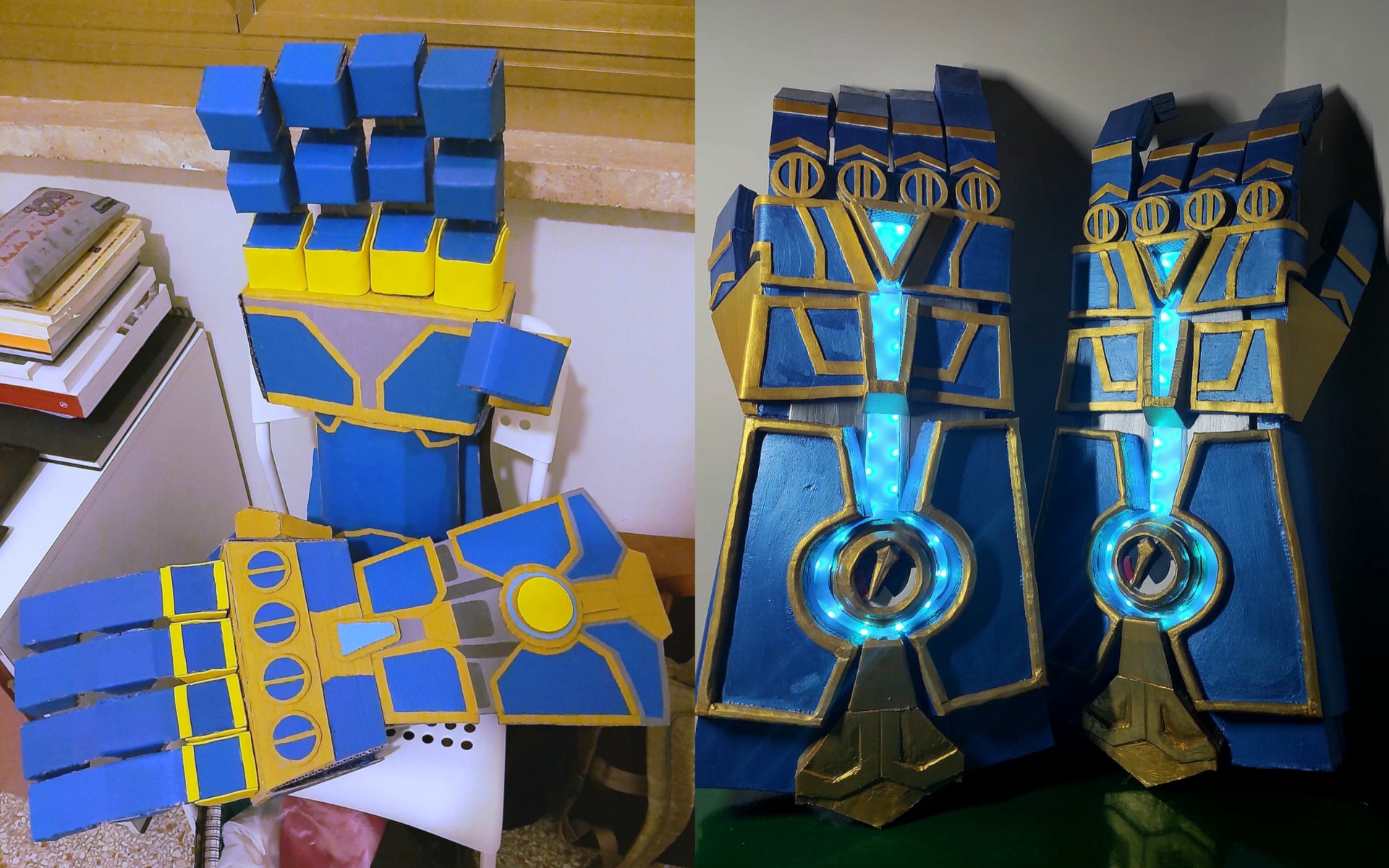 Guantoni di Vi, prop prima e dopo.