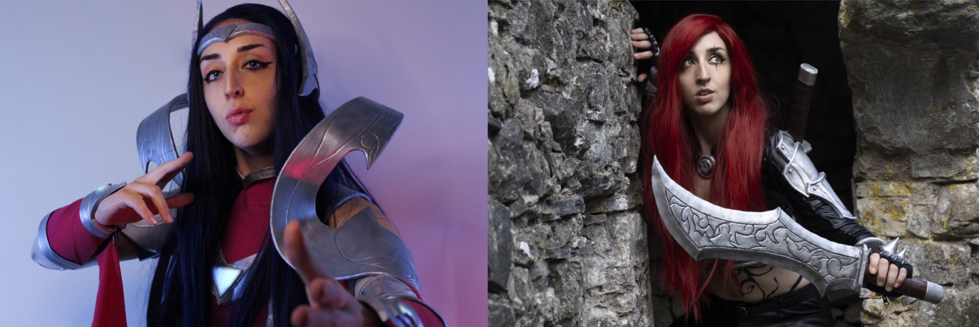 Irelia e Katarina da League of Legends, cosplay fatti a mano.