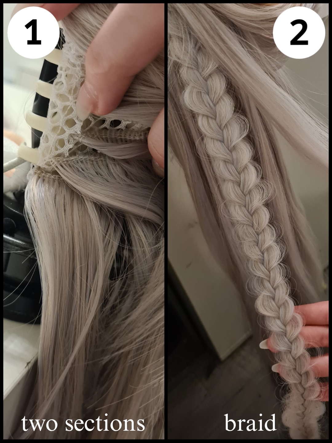 Realizzazione treccine della coda.