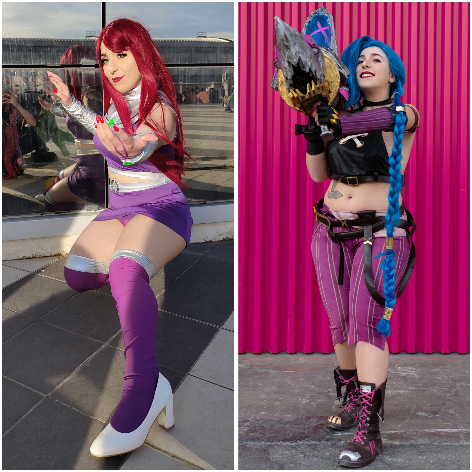 @rosenrot.cosplay nei panni di Starfire e Jinx.