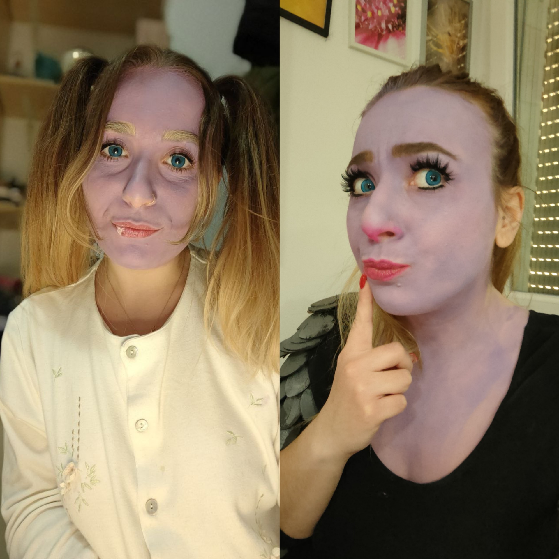 Il glow up del trucco di Poppy.