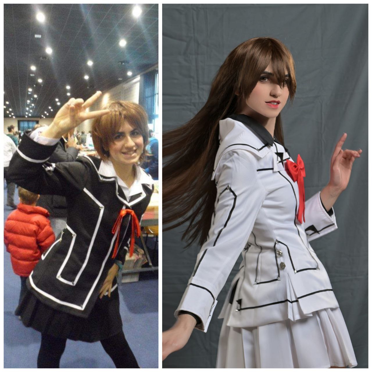 Ecco @_nic_chan_ nel suo primo cosplay Yuki Cross, a destra sempre dopo anni.
